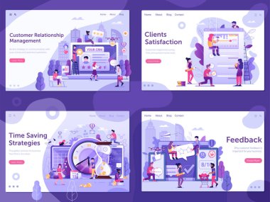 Düzlükte Çevrimiçi İş Yönetimi Kullanıcı Arayüzü Afişleri