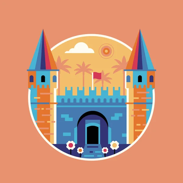 Topkapi Palace Istanbul Travel Icon in een appartement — Stockvector