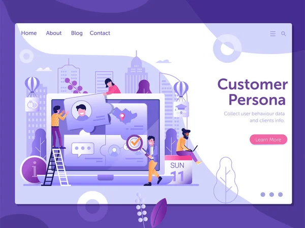 Customer Persona und User Behavior Web Banner — Stockvektor