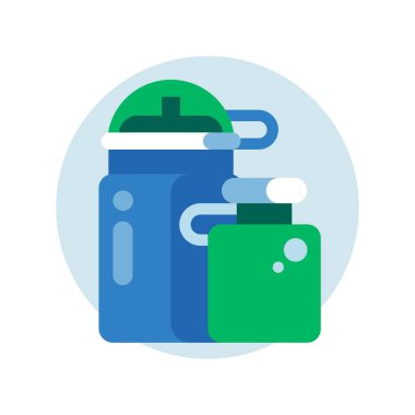 Spor Su Şişeleri Düz Tasarım Simgesi