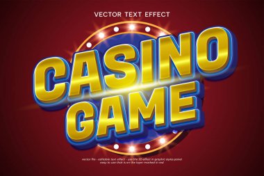 Casino game vector 3D text effect