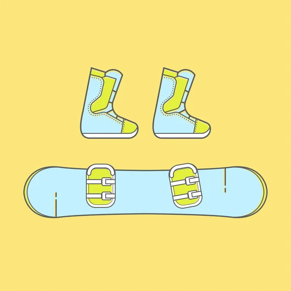 Bottes de snowboard et forfaits reliure — Image vectorielle