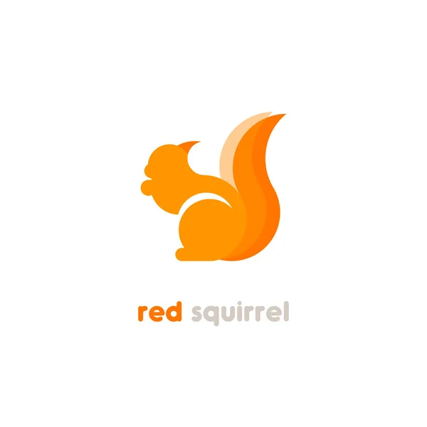 Red squirrel vector logotype. — Stock Vector