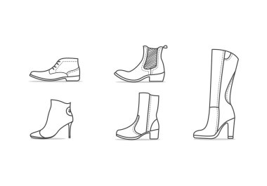 Types of shoes clipart