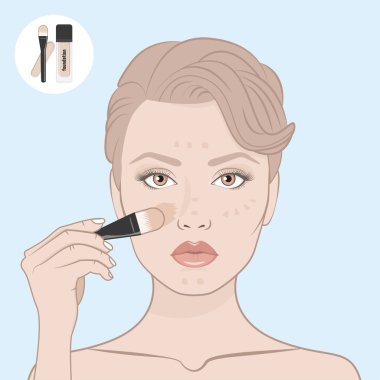 Güzellik kadını yüz ve fırça ile Vakfı