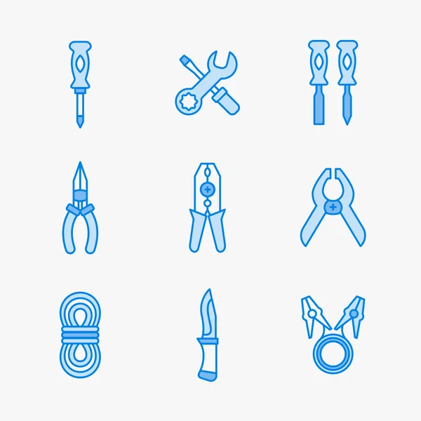 Nueve iconos para microcircuitos, ciencia y electricidad — Vector de stock