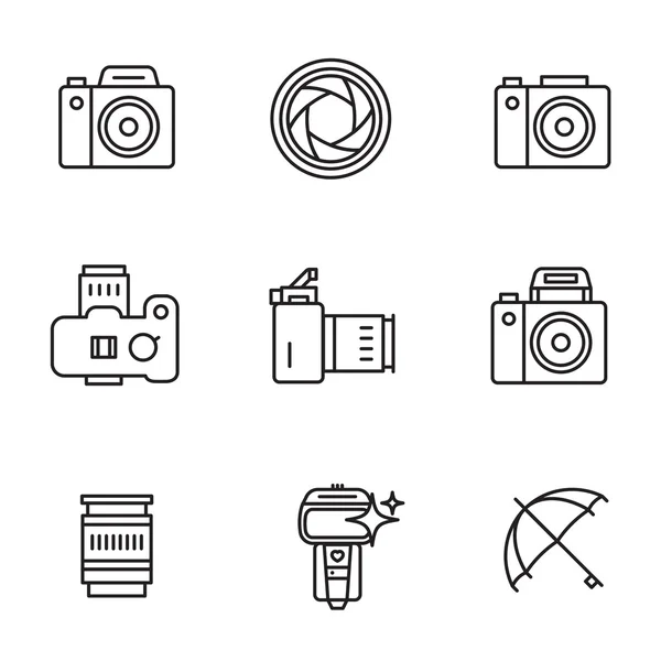 Conjunto de iconos vectoriales para camarógrafo . — Vector de stock