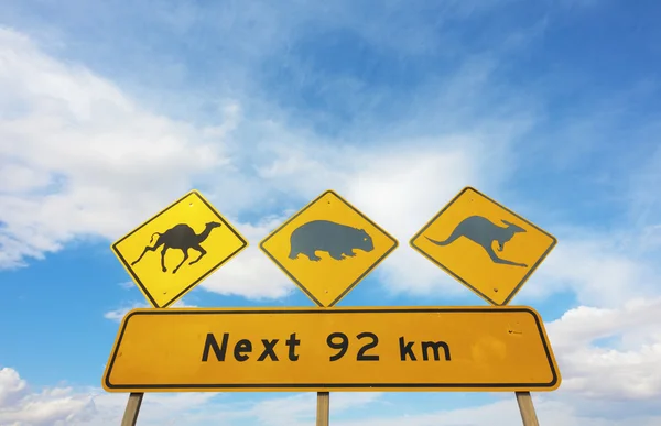 Australische dieren verkeersbord — Stockfoto