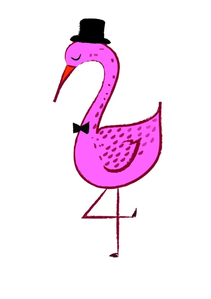 Fågel rosa flamingo — Stock vektor