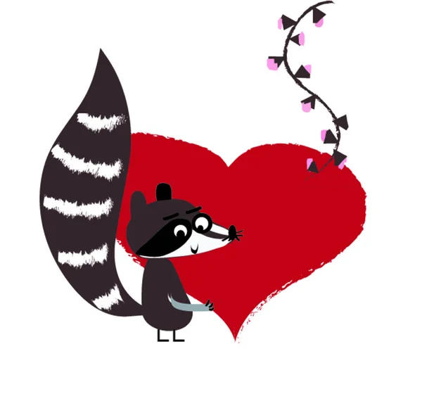  Bir kalp tutan Rakun