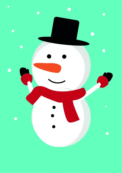  Bir kardan adamla yılbaşı kartı.