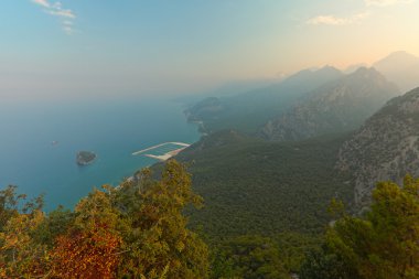 Türkiye'de Antalya'da Akdeniz Deniz Manzaralı