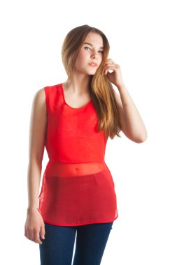 Süper bir hareketi ile güzel kadın