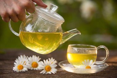 Güzel fincanda yeşil çay