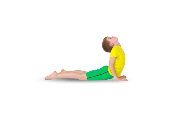 Bhudzhangasana 瑜伽孩子 — 图库照片