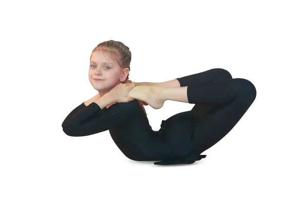 Dhanurasana yoga niños — Foto de Stock