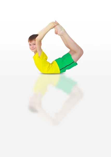 Děti Jóga Dhanurasana — Stock fotografie