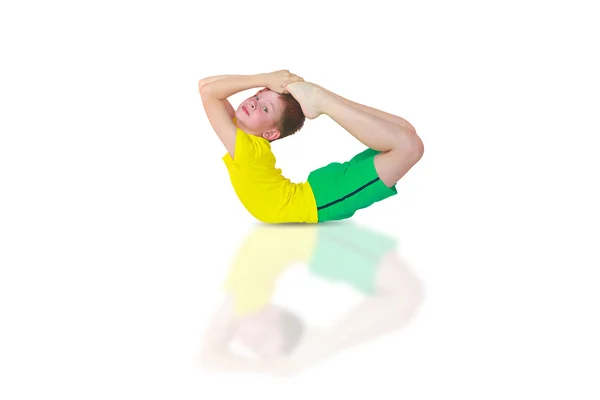 Dhanurasana yoga niño — Foto de Stock