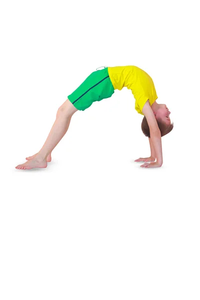 Dhanurasana yoga çocuk — Stok fotoğraf