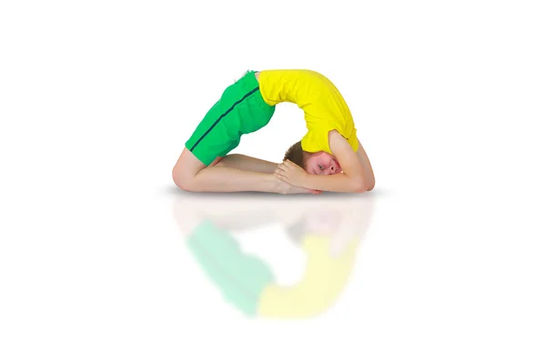 Dhanurasana yoga bambino — Foto Stock