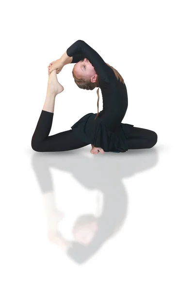 Ekapada radzhakapotasana yoga — Stok fotoğraf