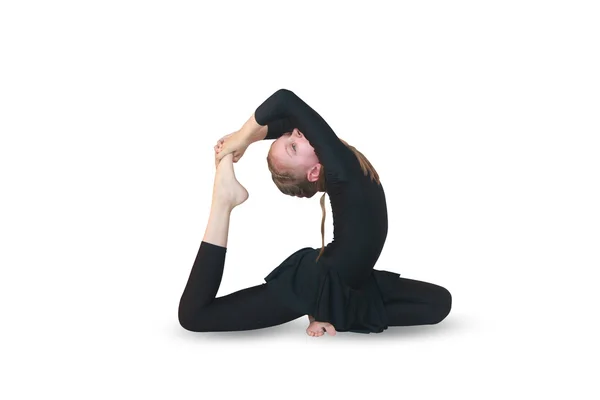 Ekapada radzhakapotasana yoga — Stok fotoğraf