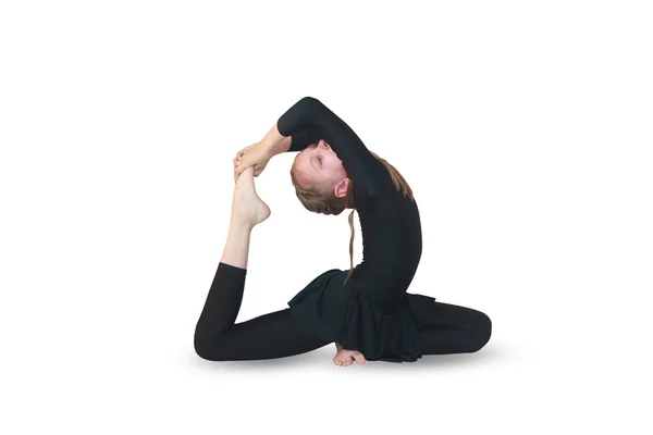 Ekapada radzhakapotasana yoga — Foto Stock