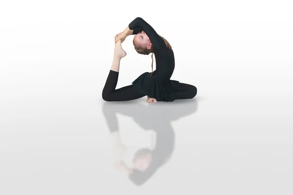 Ekapada radzhakapotasana ioga — Fotografia de Stock