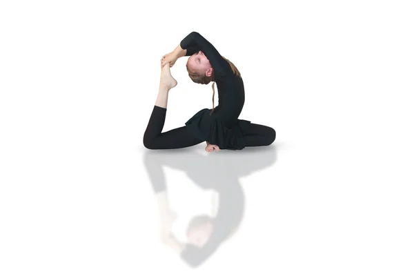 Ekapada radzhakapotasana 요가 — 스톡 사진