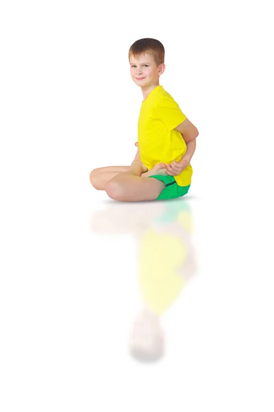 Dhanurasana Kinderyoga — Stockfoto