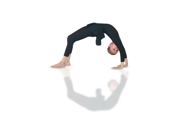 Dhanurasana yoga kid — Stockfoto