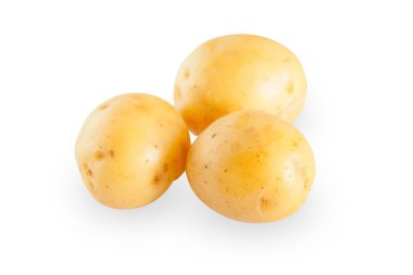 beyaz arkaplanda patates