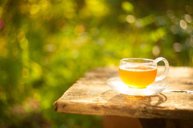 Güzel fincanda yeşil çay