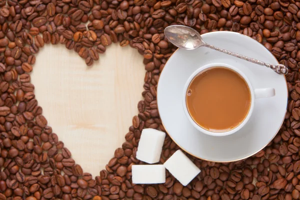 Kaffee Milch Draufsicht — Stockfoto