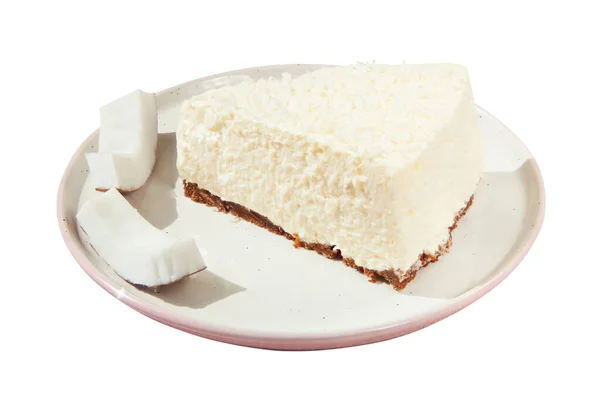 Delicious Cheesecake Coconut Plate Stock Image