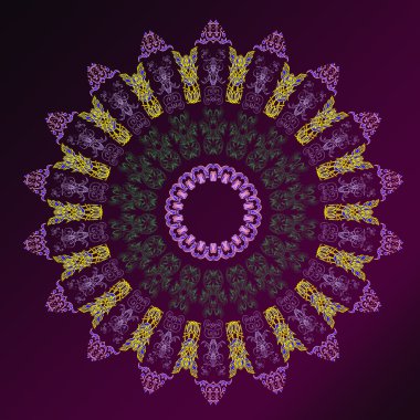 renkli mandala, bir dairesel desen kartı. Kutsal geometri. 