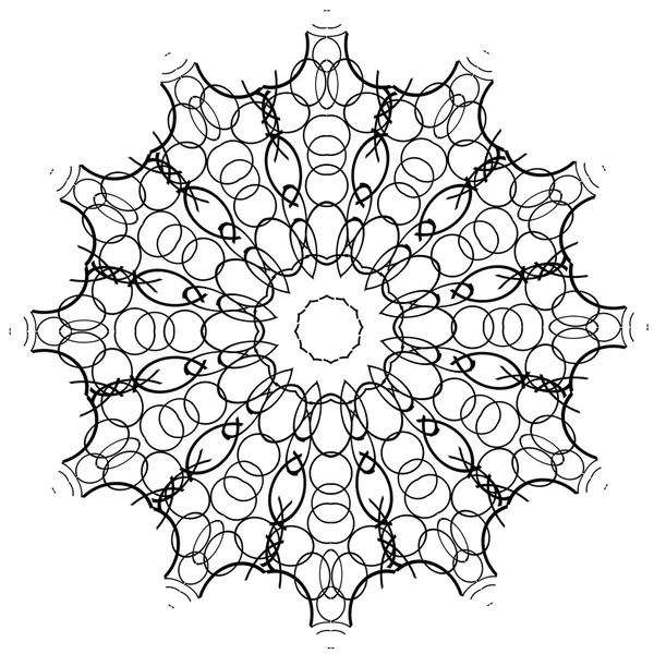 Μαύρο και άσπρο μάνταλα, ένα κυκλικό μοτίβο κάρτα. Ιερή γεωμετρία — Φωτογραφία Αρχείου