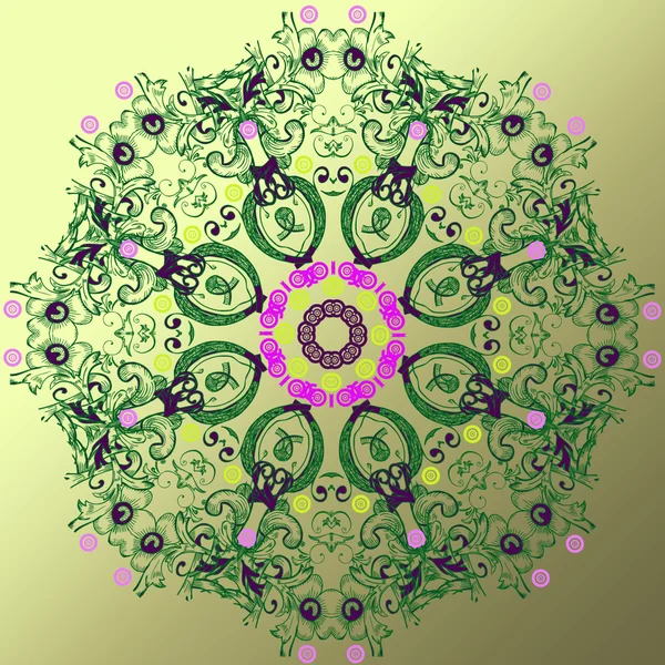 renkli mandala, bir dairesel desen kartı. Kutsal geometri. 