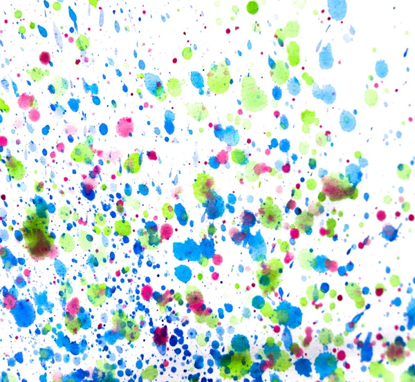 soyut suluboya kırmızı mavi yeşil daireler, noktalar, lekeleri ve beyaz arka plan su sıçramalarına