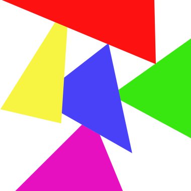  Beyaz bir arka plan üzerinde renkli üçgen geometrik şekiller