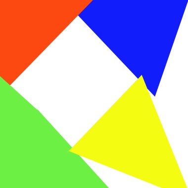 Beyaz bir arka plan üzerinde renkli üçgen geometrik şekiller