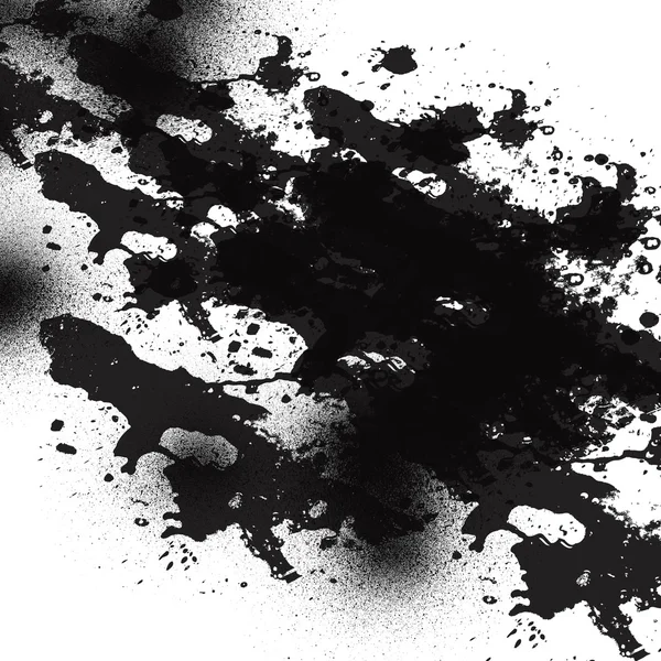 Siyah mürekkep lekeleri suluboya soyutlama, damlar, sıçraması