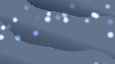 Yüzen Bokeh Işıklı Soyut Mavi Dalgalar.