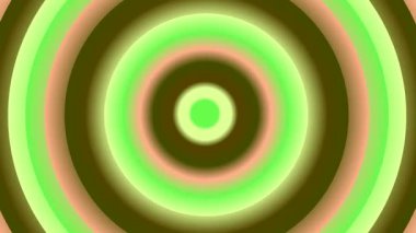 Parlayan neon yeşil ve pembe renkli soyut konsantre çemberler.