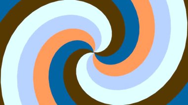 Kahverengi Mavi ve Turuncu Renkli Soyut Girdap Deseni.