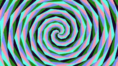 Hipnotik Dönen Sarmal Şablon ve Psikedelik Renkler.