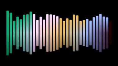 Soyut Renkli Parlak Çubuklar Bir Dalga Şablonunda Ayarlandı.