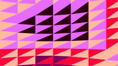 Canlı Renklerle Üçgenler ve Elmaslarla Geometrik Soyut Desen.