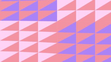 Pembe ve Mor Üçgenlerin Geometrik Deseni.