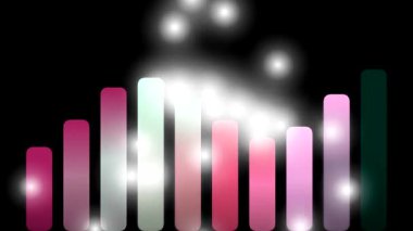 Parlayan ışıkları olan renkli gradyan çubuklar.